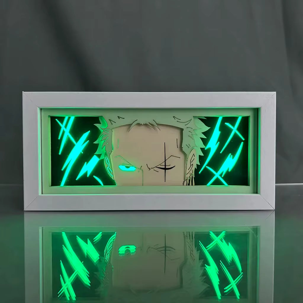9 Styles One Piece Night Light Paper Carving Lamp Anime Figure Nika Luffy Roronoa Zoro Ace Model Bedroom Decoration Toy Gift