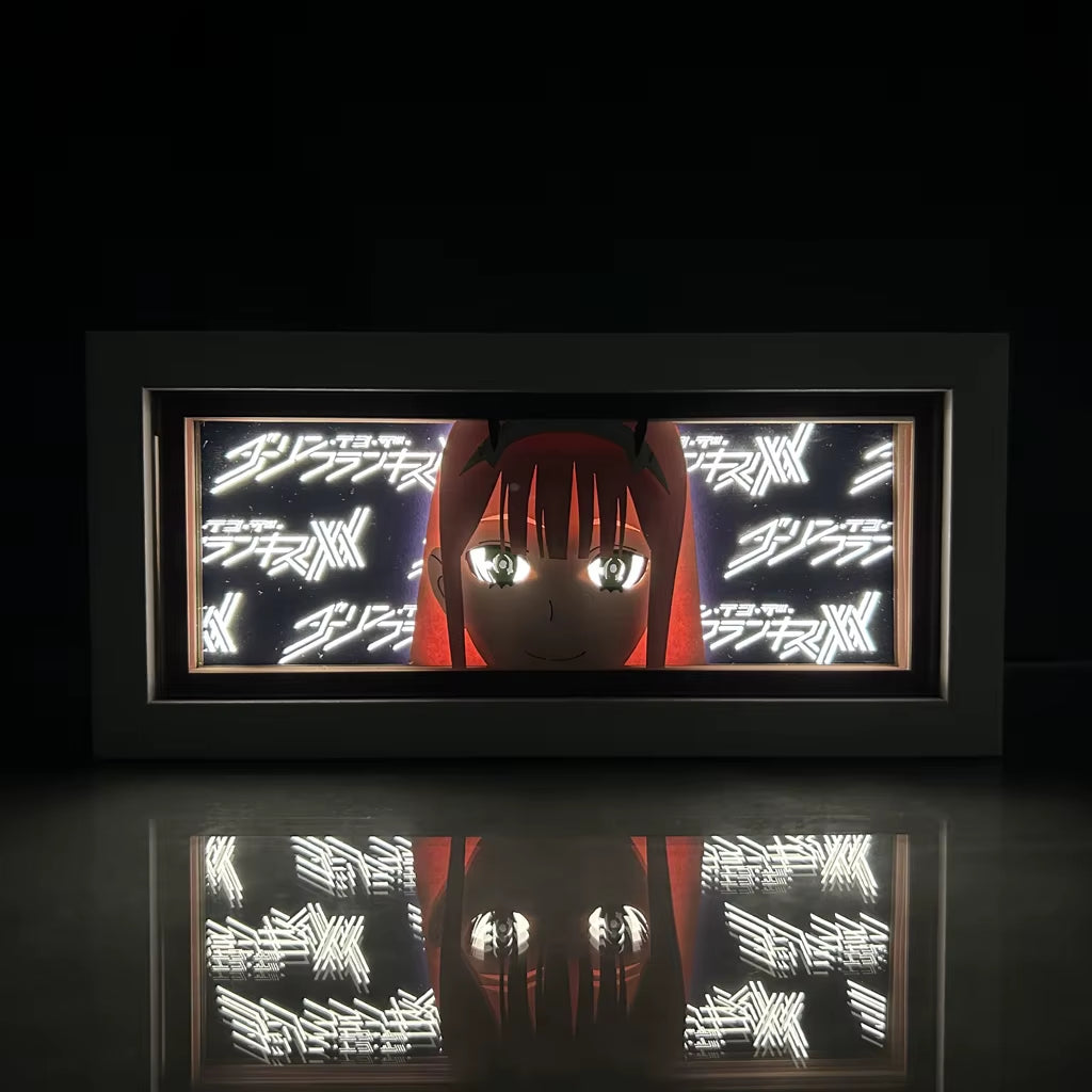 Anime Led Light Box DARLING in the FRANXX Zero Two Desk Lamp for Study Room Decor Lightbox Manga Birthday Gift Table Lamps 02