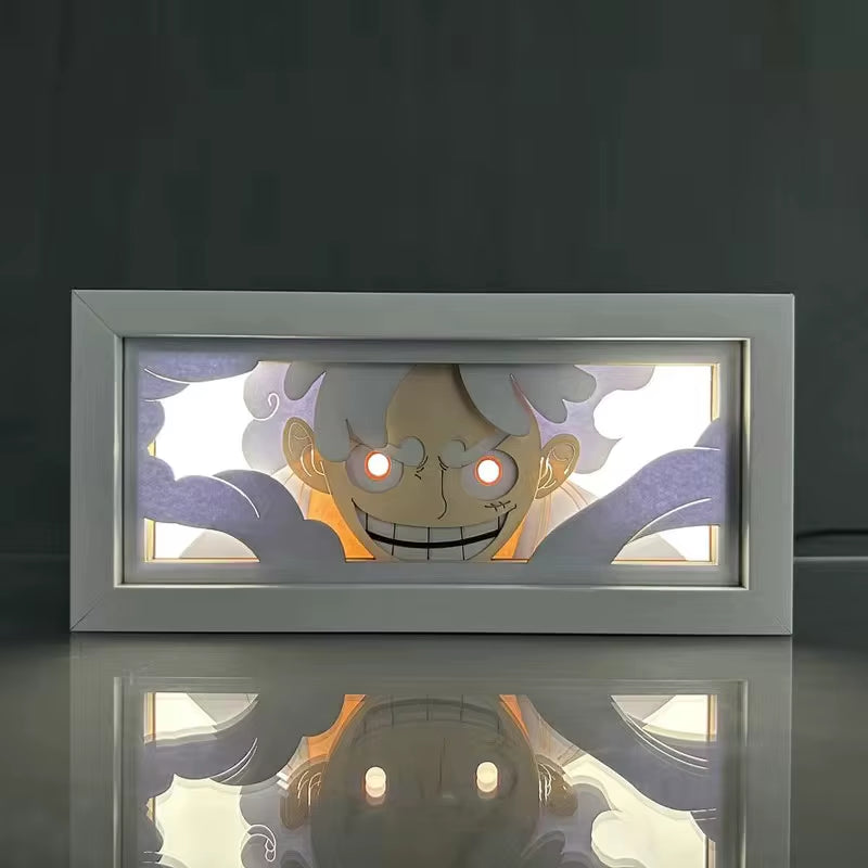 9 Styles One Piece Night Light Paper Carving Lamp Anime Figure Nika Luffy Roronoa Zoro Ace Model Bedroom Decoration Toy Gift