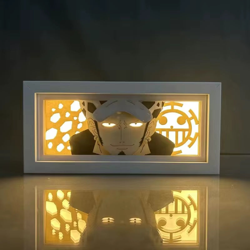 9 Styles One Piece Night Light Paper Carving Lamp Anime Figure Nika Luffy Roronoa Zoro Ace Model Bedroom Decoration Toy Gift