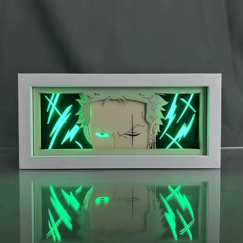 9 Styles One Piece Night Light Paper Carving Lamp Anime Figure Nika Luffy Roronoa Zoro Ace Model Bedroom Decoration Toy Gift