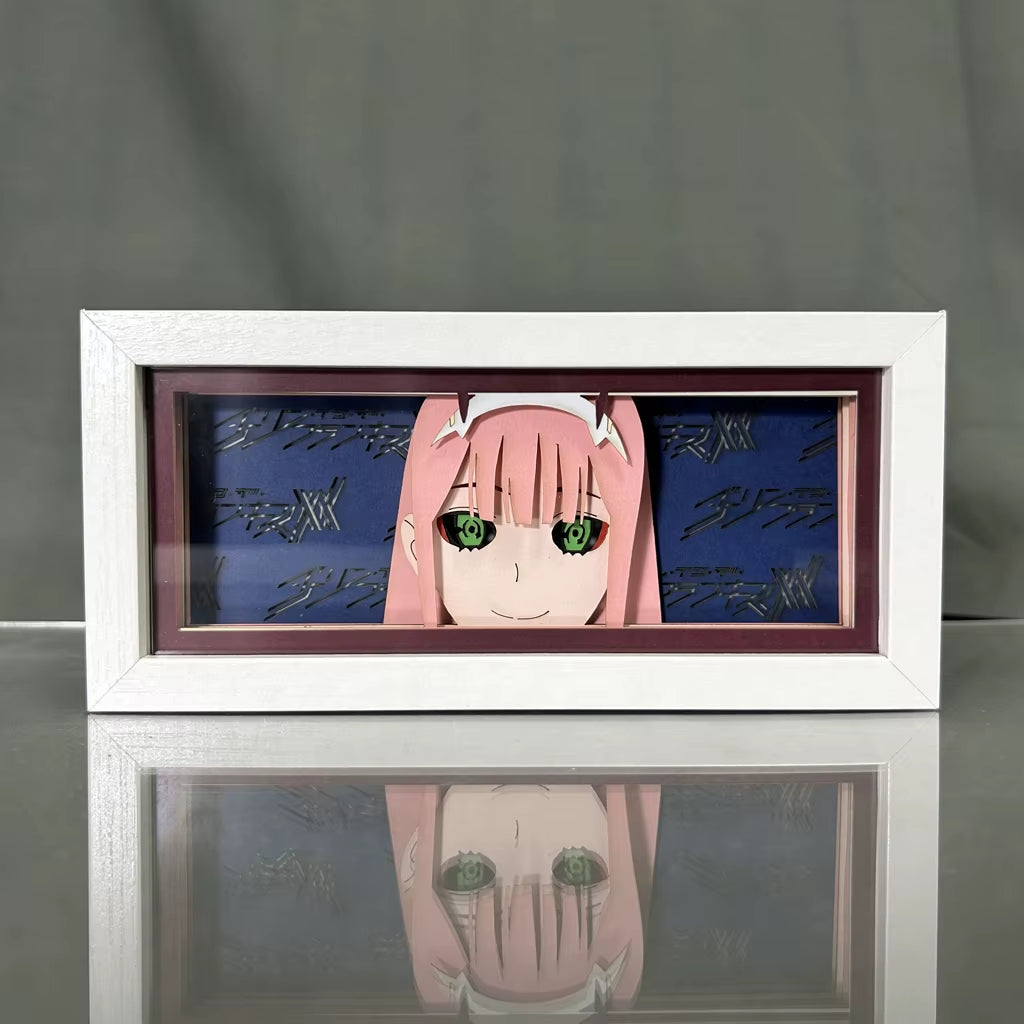 Anime Led Light Box DARLING in the FRANXX Zero Two Desk Lamp for Study Room Decor Lightbox Manga Birthday Gift Table Lamps 02
