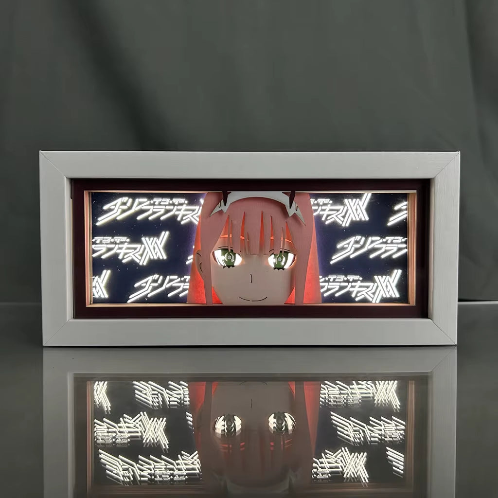 Anime Led Light Box DARLING in the FRANXX Zero Two Desk Lamp for Study Room Decor Lightbox Manga Birthday Gift Table Lamps 02