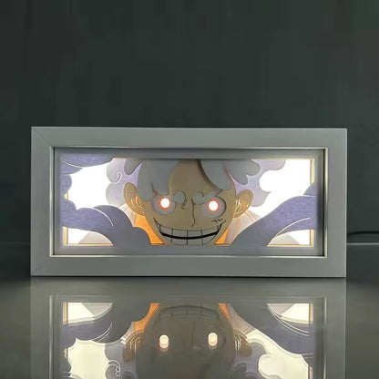 9 Styles One Piece Night Light Paper Carving Lamp Anime Figure Nika Luffy Roronoa Zoro Ace Model Bedroom Decoration Toy Gift