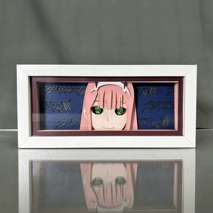 Anime Led Light Box DARLING in the FRANXX Zero Two Desk Lamp for Study Room Decor Lightbox Manga Birthday Gift Table Lamps 02