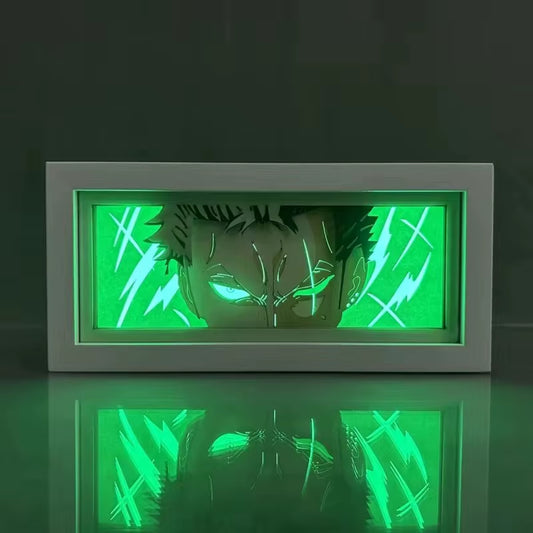 9 Styles One Piece Night Light Paper Carving Lamp Anime Figure Nika Luffy Roronoa Zoro Ace Model Bedroom Decoration Toy Gift